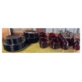 (68) PIECES OF RUBY RED GLASSWARE