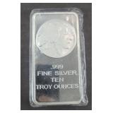 10 OUNCE SILVER BAR .999 FINE SILVER