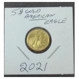 GOLD 2021 AMERICAN EAGLE 1/10 OZ