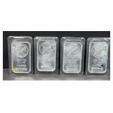 (4) 1 OUNCE .999 SILVER BARS