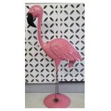 LARGE METAL FLAMINGO YARD ART