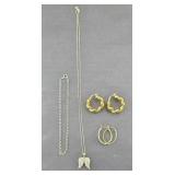 (2) STERLING SILVER EARRINGS , NECKLACE &