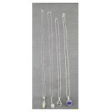 (4) STERLING SILVER NECKLACES