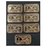(7) 1 OUNCE COPPER ART BARS