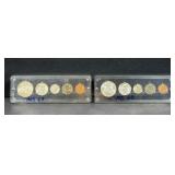 (2)  COIN SETS WITH SILVER HALVES, QUARTERS &