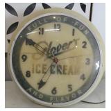 GLOVERS ICE CREAM WALL CLOCK