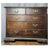 NIGHTSTAND W/ BRASS HANDLES & RECORD HOLDER