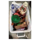 TOTE OF HOLIDAY DECORATIONS