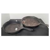 (2) CAST IRON SKILLETS