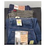 (2) NEW REAL WORK PAIR OF JEANS & USED CHINOS