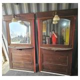 (2) DOOR SHELF W/ MIRROR & LIGHT