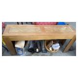 SOFA TABLE, HAS SOME WEAR & DAMAGE