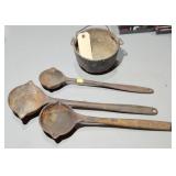 CAST IRON LADLES & SMELTING POT