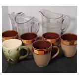 (2) BEER PITCHER W/ ELITE MUG SET