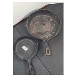 (2) CAST IRON SKILLETS