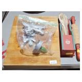CUTTING BOARD, SPOONS, ROLLING PIN