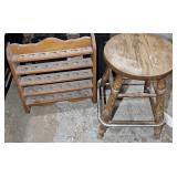 WOOD STOOL & GOLF BOWL DISPLAY