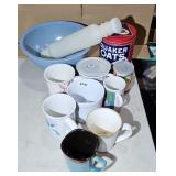 TEXAS WARE BOWL & CHINA CUPS