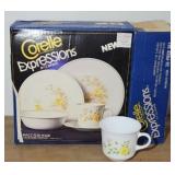 CORELLE WINDSOR ROSE SERVICE FOR 4 (NOS)