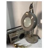 BOOM BOX & MAGNIFYING LIGHT
