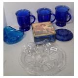 COBALT BLUE & CRYSTAL GLASSWARE