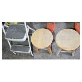 STEPSTOOL & (2) LOW STOOLS