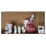 CERAMIC LADY VASE & MORE