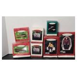 (7) HALLMARK ORNAMENTS STAR TREK & TRAINS