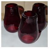 (3) DIETZ RED LANTERN GLOBES