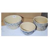 (3) ROSEVILLE OHIO CROCK BOWLS