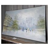 PARIS STREET SCENE OIL PAINTING