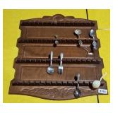 SPOON RACK W/ SOME COLLECTOR SPOONS