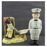 CAST IRON MOBIL GAS MAN & BOY & GOOSE