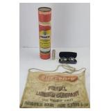 VINTAGE FIRE EXTINGUISHER POWDER, EYE GLASSES