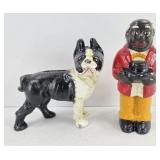 (2) CAST IRON BANKS: BULL DOG & COUNTRY GENTLEMAN