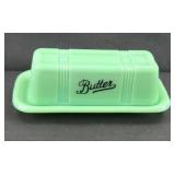 JADEITE COVERED BUTTER DISH