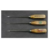(3)ADVERTISING ICE PICKS, JOHN DEERE, WINCHESTER &