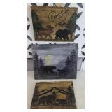 (3) PIECES OF CABIN ART