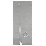 STERLING SILVER NECKLACE AND RING