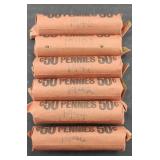 (6) ROLLS WHEAT PENNIES - 1940s