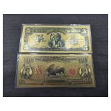 (2) AMERICAN WEST  GOLD FOIL FANTASY BILLS