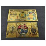 (2) POKEMON GOLD FOIL FANTASY BILLS