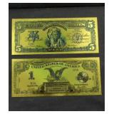 (2) AMERICAN WEST GOLD FOIL FANTASY BILLS