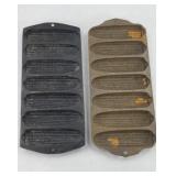 (2) CAST IRON CORN STICK PANS: GRISWOLD & OTHER