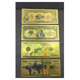 (4) GOLD FOIL FANTASY BILLS
