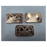 (3) COPPER BARS 1 OUNCE