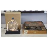 CIGAR BOXES & LIGHTED JESUS DECOR