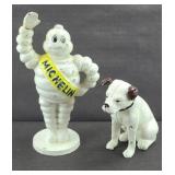 CAST IRON NIPPER AND MICHELIN MAN