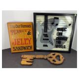 MUSIC SIGN, PEANUT BUTTER & JELLY SIGN & KEY