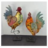 (2) METAL CHICKENS